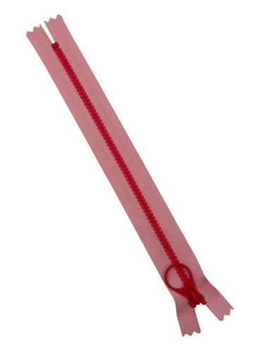 Cremallera 20cm sin separador rosa inyectada