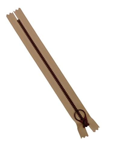 Cremallera 20cm sin separador beige inyectada