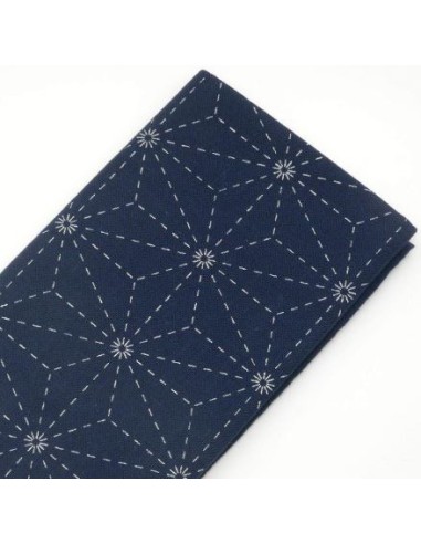 Tela Sashiko sampler tela azul 33x33cm