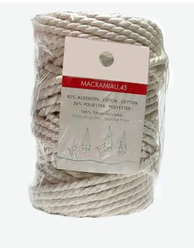 Cordón macramé grosor 45, 40 metros. color natural