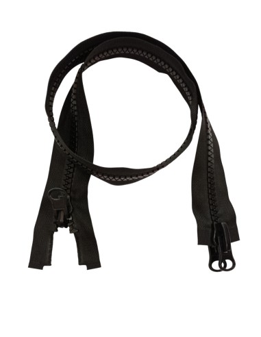 Cremallera negra con separador, malla de cursor 8. Doble cursor y reversible