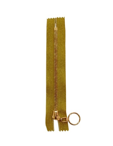cremallera dorada 15cm sin separador metalizada