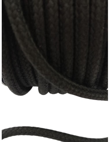 Cordón trenzado algodón negro 65mm diámetro