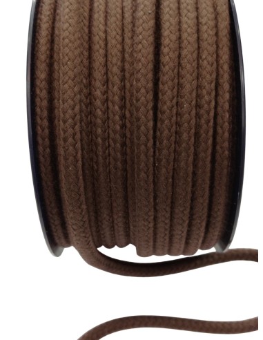 Cordón trenzado algodón marrón oscuro 65mm diámetro