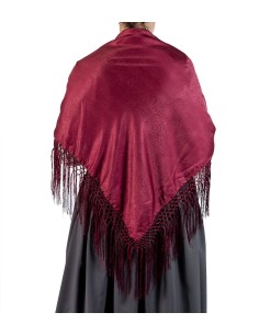 Pañuelo granate brocado y...