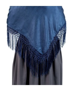 Pañuelo azul brocado y...