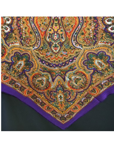 Pañuelo "cen cores" lana 100%. morado160x160