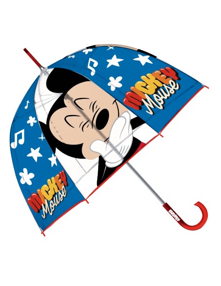 Paraguas Infantil Manual Burbuja Disney Mickey Fibra