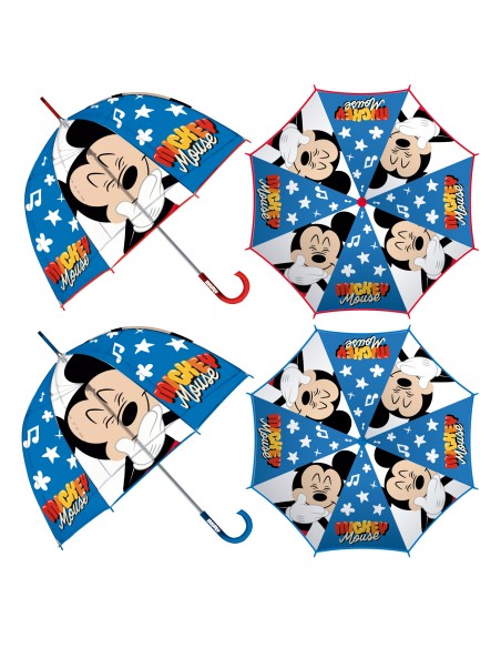 Paraguas Infantil Manual Burbuja Disney Mickey Fibra