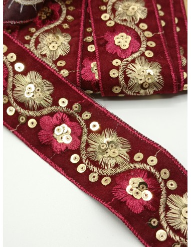 Galón terciopelo bordado 40mm