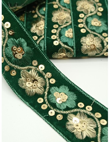 Galón terciopelo bordado 40mm