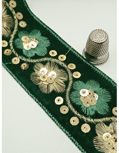 Galón terciopelo bordado 40mm