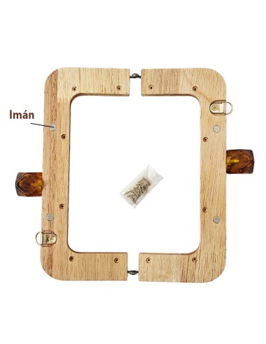 Asa madera natural + bola resina -...