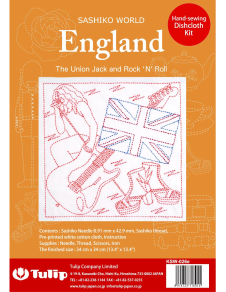 Set Tulip tela Sashiko England Union Jack y Rock 'N'