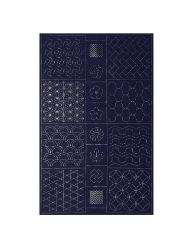 Tela Japonesa Sashiko impresa panel...