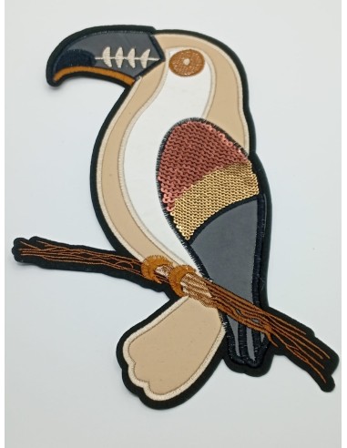 Tucán termoadhesivo tonos marrón