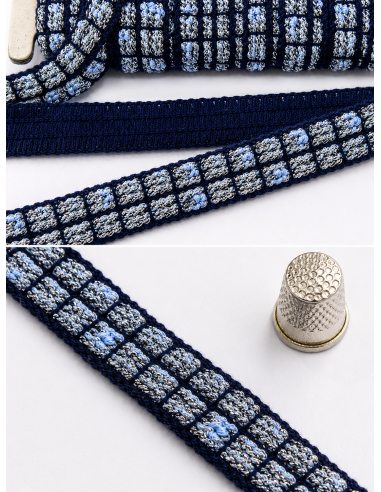 Galón chanel fantasía tonos azules