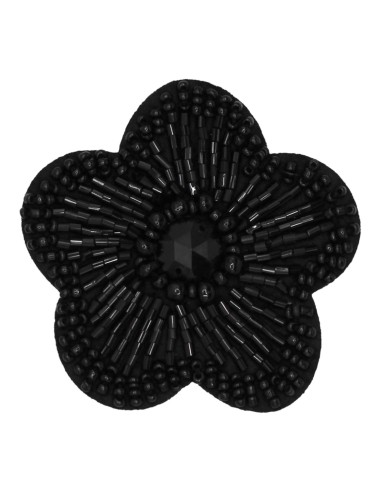 Aplique rocalla canutillo flor 65mm
