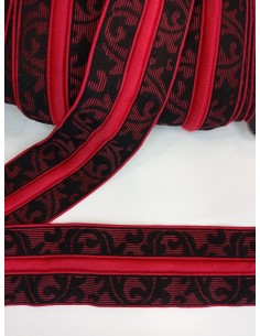Elástico rojo negro  tejido...