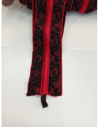 Elástico rojo negro  tejido con...