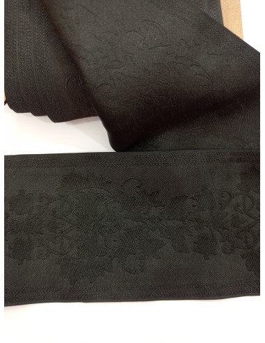 Galón negro Jacquard hojas greca 90mm