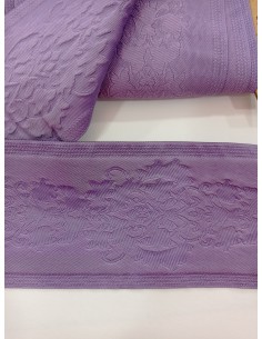 Galón lila Jacquard hojas...