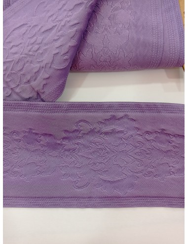 Galón lila Jacquard hojas greca 90mm